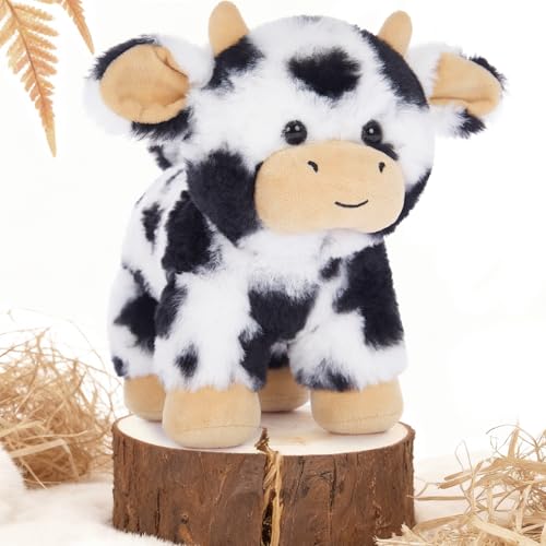 Muiteiur 10" Standing Cow Stuffed Animal, Soft Cow Plush Toy for Kids