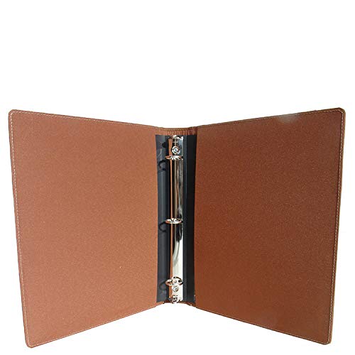 Piel Leather Three-Ring Binder Sa, Saddle, One Size