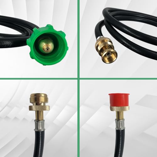 Image of 6FT for Weber Adapter Hose for Weber Q Series, for Weber Traveler Grill Accessories, for Weber Q 1000 1200 2000 2200, 1lb to 20lb Propane Adapter, Use with Grills, Stoves, Lanterns, Heaters