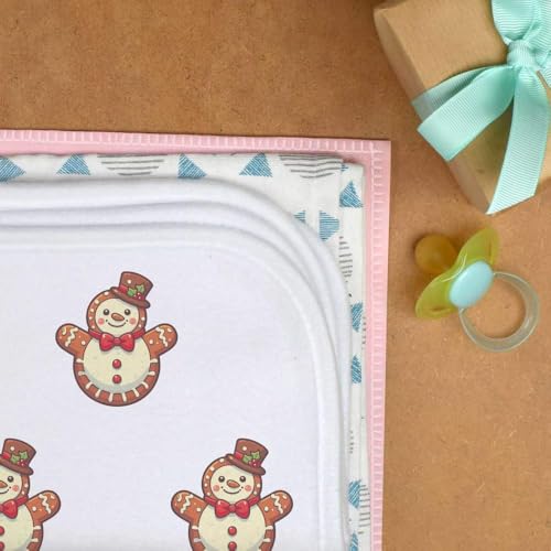 Azeeda 'Gingerbread Snowman' Baby Burp/Wash Cloth (BC00028849)3