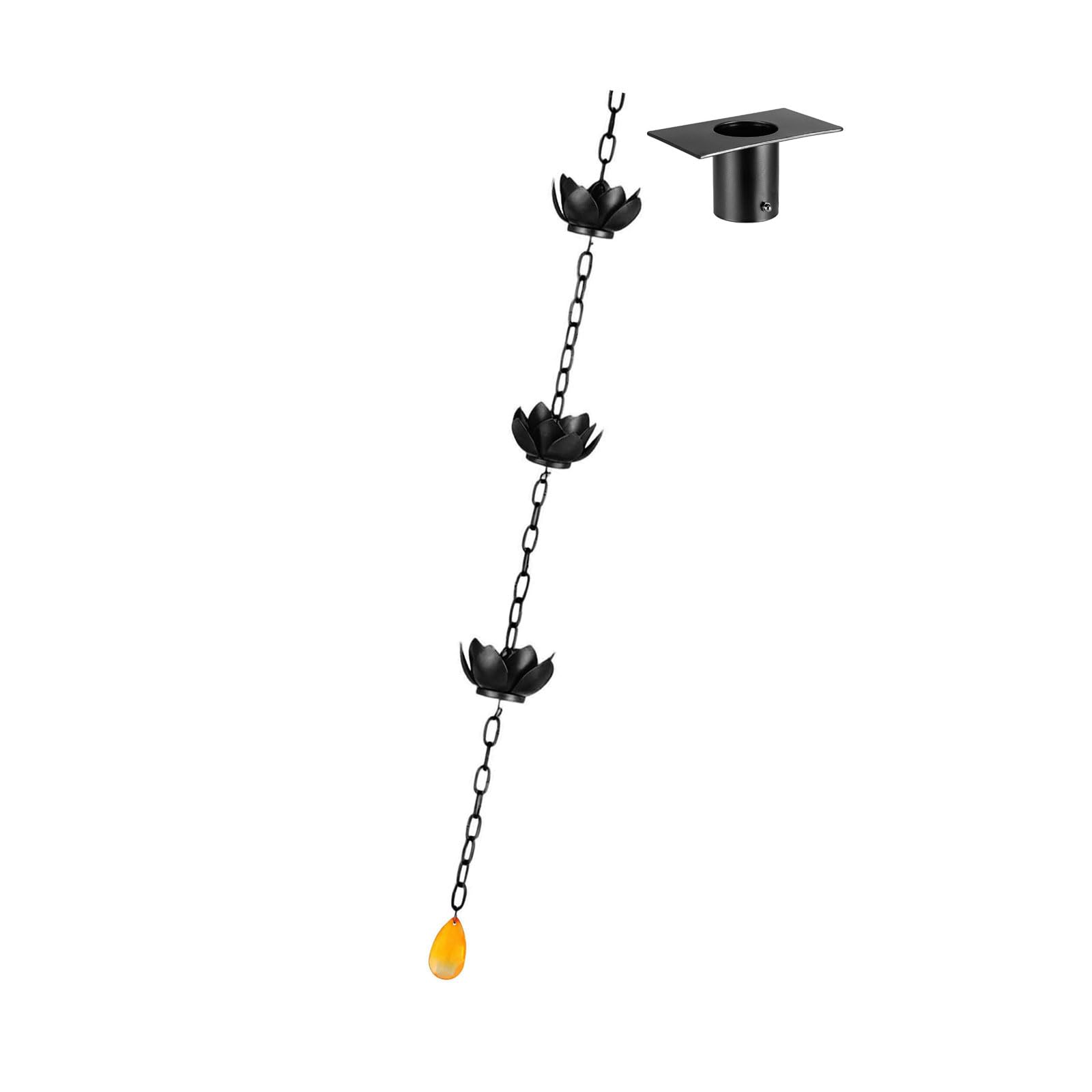 Chaîne d'eau de pluie en fer avec coupelles fleurs réglables pour balcon