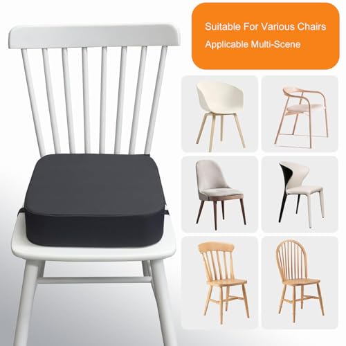 Sitzerhöhung Stuhl Kind,PU Waschbar Zerlegbar 10cm Sitzerhöhung Kinder,Sitzkissen Kinder Mit 2 Verstärkungsbändern,Rutschfester Für Reisen,Haus,Schule,Camping(Grau)