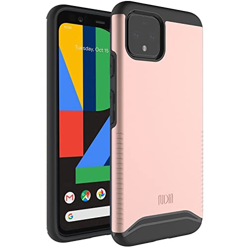 TUDIA Google Pixel 4 Funda, Slim-Fit [Serie Merge] Extrema Protectora Robusto Pero Delgado Premium Doble Capa Recortes Precisos Funda para Teléfono para Google Pixel 4 (Oro Rosa) Cover