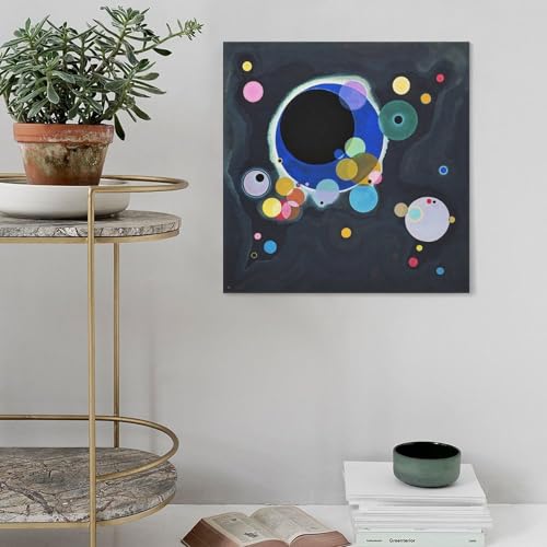 Toile Kandinsky Cercles 50 cm pour habiller un mur blanc sans vie - 4
