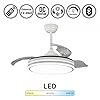 Bilake Lampara Ventilador Techo luz led 45W 6300 LM silencioso Moderno Blanco aspas retractiles Motor DC 3LED y Memoria retráctil Plus #4