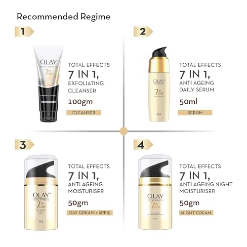 Image of Olay Total Effects Anti Ageing Skin Cream (Moisturizer)| Fights 7 Signs of Ageing | With Niacinamide and Green Tea Extracts | Normal, Oily, Dry, Combination Skin | 50g (DAY /NORMAL (50 g))