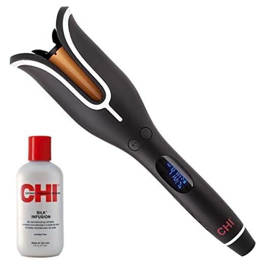 CHI Spin N Curl Curling Iron & Chi Silk Infusion Kit, Black (Packaging May Vary)