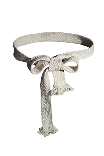 Mens Braid Belt Cotton Adjustable Casual Gothic Rope Fashion Vintage Ivory