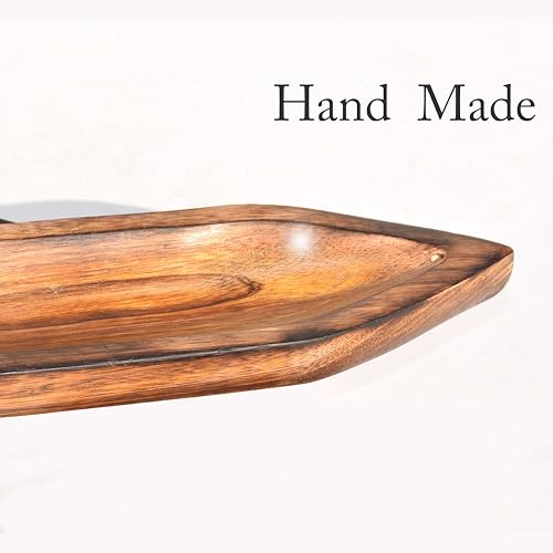 Image of Pure Source India Natural Wood Bote Shape Incense Holder and Ash Catcher (11 X 3 Inch - 4 Pieces)