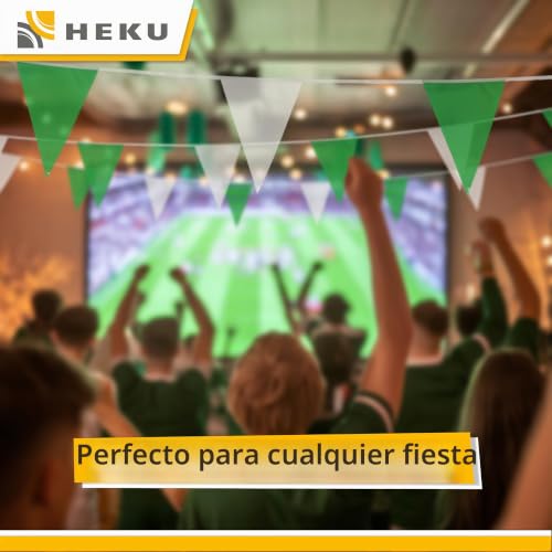 Miniatura 6 de Heku-20 Banderines Impermeables, Color Verde Y Blanco, 10 M 30731-17