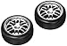 Traxxas 7376A Rally Tires, Wheels, Glued Satin and 1.9 Gymkhana Slick, Set of 2