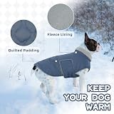 Hjumarayan Hundemantel Warm Große Hunde, Winter Mantel Hund Geschirröffnung, Wintermantel Gefüttert für Hündin Golden Retriever, Labrador (Graublau XXL)