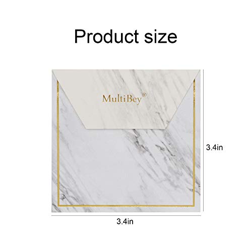 Marble Gold Edge Sticky Note Pads 3.4\"x 3.4\" Strong Stickies Notepad to Do List Cube Memo Paper Message Reminder Pads(3 Pads,300 Sheets) - Thumbnail 6
