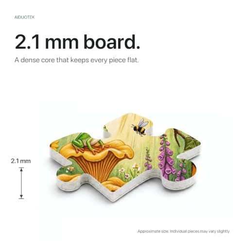 Rompecabezas de 500 Piezas – Bosque Cuatro Estaciones con Hongos y Animales del Bosque, Puzzle Relajante de Naturaleza para Adultos y Familias, 20.5 x 15 pulg, Incluye Póster miniatura 3