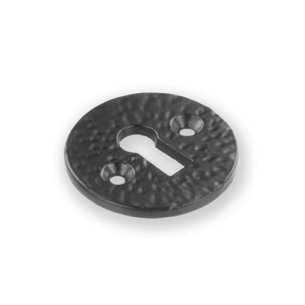 Sisi Uk Black Antique Cast Iron Escutcheon Plates Keyhole Cover Key Hole Door Lock Accessories (Round Escutcheon)