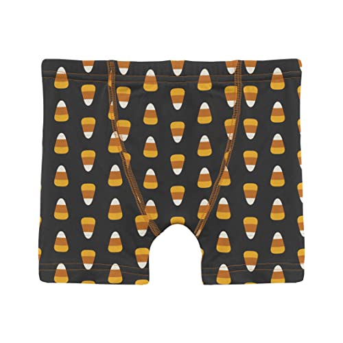 KicKee Boy’s Halloween Boxer Brief Underwear, Silky Soft Printed Boxer Briefs for Boys and Kids, Lightweight and Breathable (Midnight Candy Corn - 2T-3T)