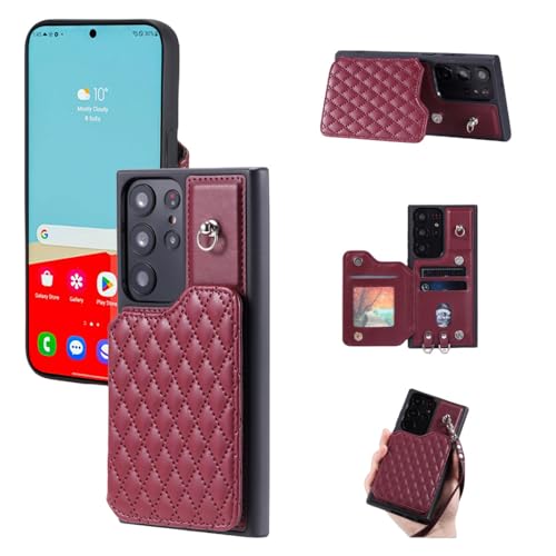 Coque en Cuir Samsung Galaxy S23 Plus Étui Portefeuille Rouge LVTFCO