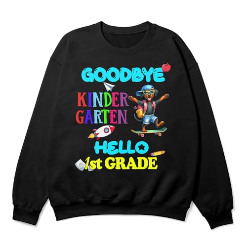 Back to School Dog Goodbye Kindergarten Hello 1st Grade Adult Youth T-Shirt Hoodie Sweatshirt