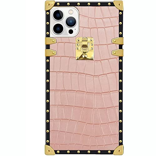 iPhone 11 pro max 用ケース ヴィンテージスクエアレザー ラグジュアリークラシック アリゲーターレザー保護スリーブ 女性と少女に適 ソフトTPUバンパー+ PUレザー ケース 金色装飾耐衝撃保護 カバー 薄型 軽量 耐傷性 衝撃吸収 保護ケース 滑り止め/指紋防止 全面保護 スマホケース