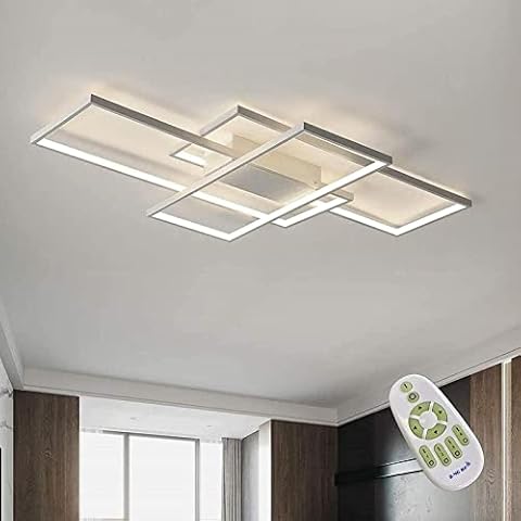 Diossad Dimmbar Deckenleuchte LED Mit Fernbedienung,Rechteckig Leuchten Deckenlampe Mit Memory Funktion,2700K-6500K Warm Natur Kalt Weiß Deckenpanel Für Schlafzimmer Wohnzimmer Küche Schmücken Cover