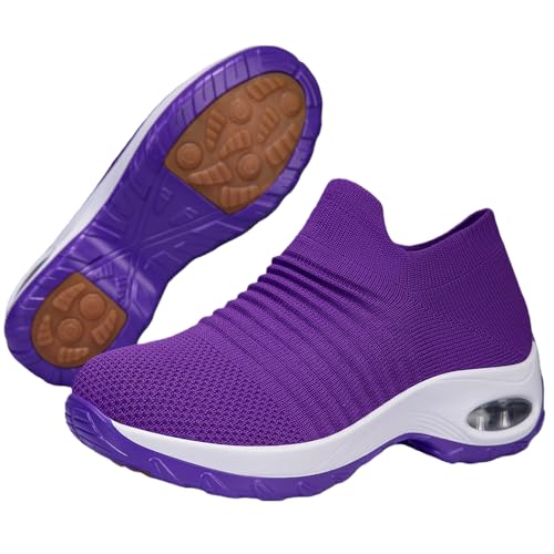 Image of Non Slip Work Shoes Women, Slip On Sneakers Women,Work Shoes Walking Gym Nurse Mesh Casual Fashion Sneakers Comfort Breathable Lightweight