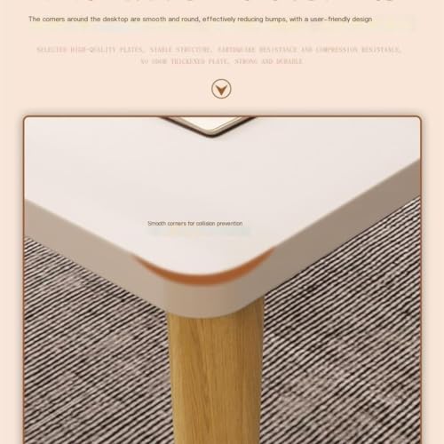 Table basse salon moderne en bois massif blanc de chambre - 6