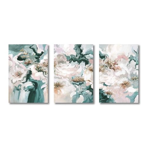 Art mural abstrait premium : affiche fleurs vert et rose XENITE impression haute définition - 2
