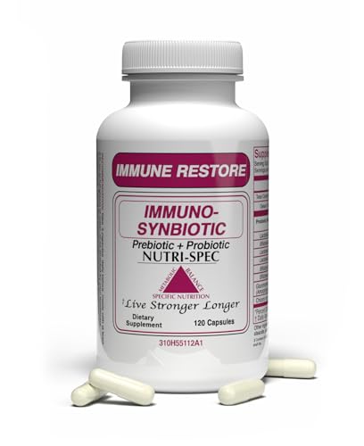 Nutri-Spec Immune Restore Probiotics & Prebiotic for Women and Men - with L reuteri, Bifidobacterium Longum & More - for Digestive Health, After Use of Antibiotics, Increased Immunity - 120 Capsules