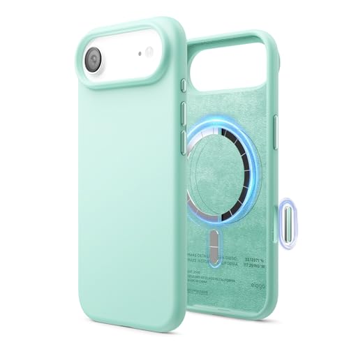 elago iPhone Air ケース マグネット式 シリコン ケース 6.5インチ 対応 - MagSafe対応 高級液体シリコン素材 保護カバー 耐衝撃 スリムフォン(アクアスカイ)の商品画像（Amazon）