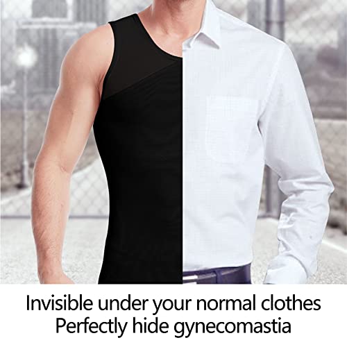Rheane Chest Compression Shirt, Compression Vest For Men Gynecomastia Compression Shirts Bras For Men Mens Undershirts Tank Tops (Black Xxl) #TOP4