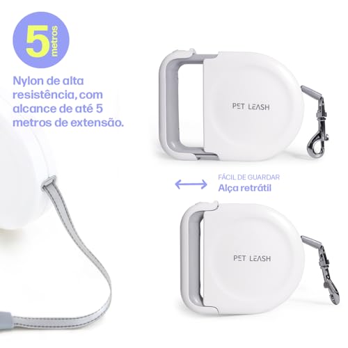 Coleira Peitoral Antipuxão Comfort com Guia Retrátil 5 metros MADOG (Azul, P)