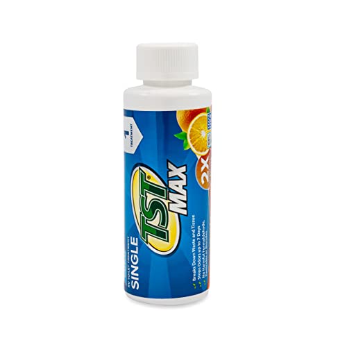 Camco Tst Max Rv Toilet Treatment Singles | Features An Ultra-Concentrated Biodegradable Septic Safe Formula, An Orange Scent, And Is Ideal For Rving, Boating, And More | (8) 4 Oz Bottles (41191) #TOP1