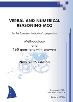 Paperback Verbal and numerical reasoning MCQ for the European Institution's competitions [French] Book