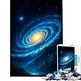 Rompecabezas para Adolescentes de 1000 Piezas Galaxia giratoria con Estrellas y nebulosas Juego práctico y Educativo Juguete desafiante Gran Regalo para Juegos análisis y lógica (tamaño 38x26cm)