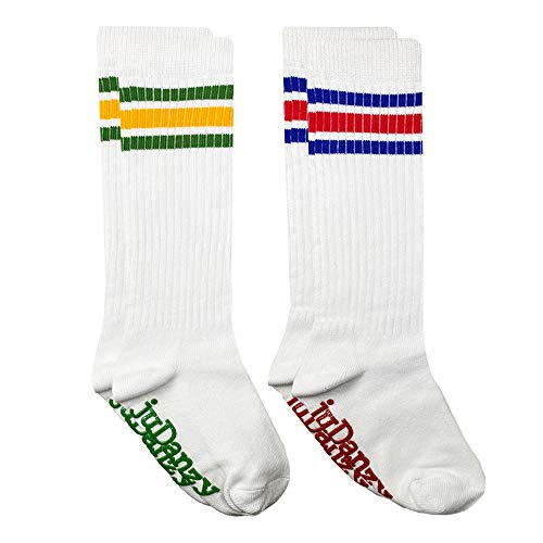 Image of juDanzy 2 Pack of Baby, Toddler and Kids Knee High Tube Socks for Boys and Girls with Grips