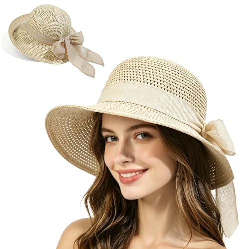 Chapeau de soleil en paille grand bord pour bloquer les UV et rester au frais