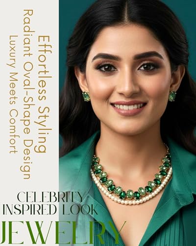 Image of Mansiyaorange Statement AD CZ American Diamond Cubic Zerconia Pearl Necklace Set | Gold Plated Chunky Fashion Jewelry for Women & Girls