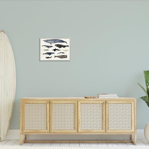 Stupell Industries Vintage Nautical Chart of Whales Ocean Life,Grey Framed,16 x 20 - Image 3
