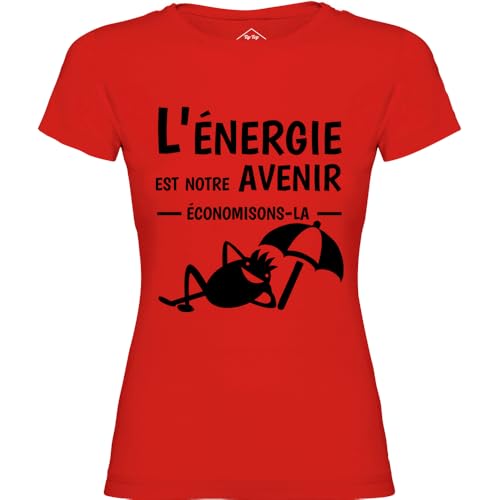 T-Shirt Femme L'énergie est Notre Avenir haut coton rouge mode