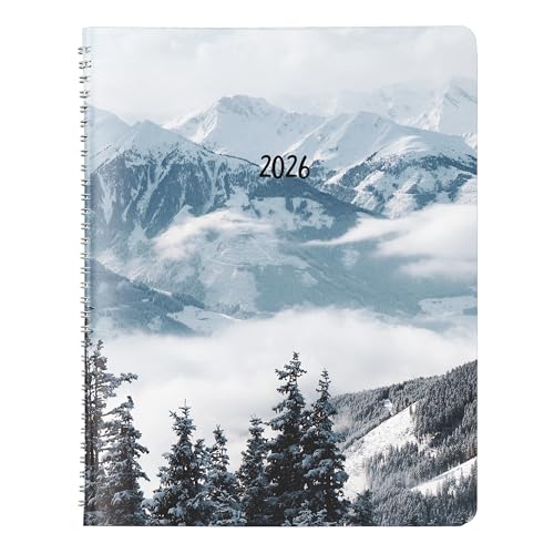Brownline® 2026 Essential Monthly Planner, 14 Months, December 2025 to January 2027, Twin-Wire Binding, 8.875" x 7.125", Snow (CB1200G.03-26)
