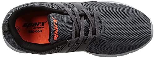 Image of Sparx Men SM-663 Dark Grey Neon Orange Sports Shoes (SX0663G DGNO 0006)