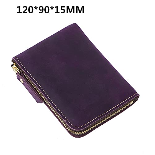 Wallets,1PCS Handmade Short Wallet Men's Retro Zipper Wallet Wallet Card Holder Coin Case(D)4