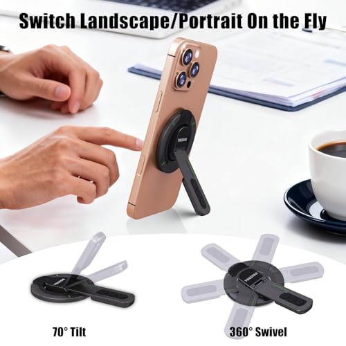 Image of 3-in-1 Magnetic Phone Grip Stand with 360 Roration Angle Adjustment, Silicone Finger Ring & Fidget Toy Design, Gym Dual-Sided Magnetic Phone Kickstand for All Phones