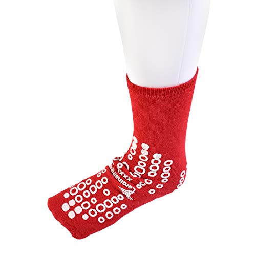 Cardinal Health 68125-R3XL Terry in Double Tread Patient Safety Slippers, Red, 3X-Large, Case of 48 Pairs