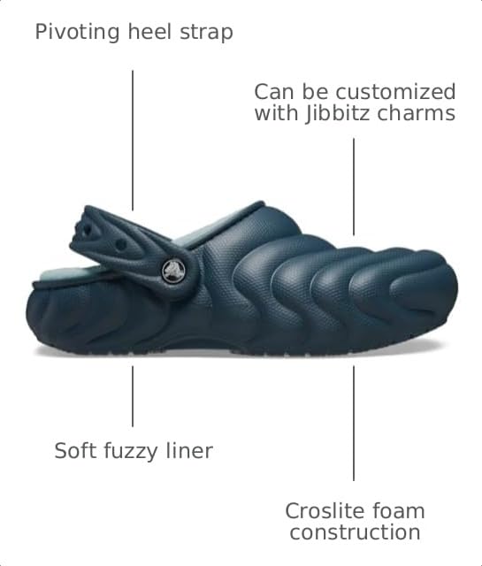 Image of Crocs Unisex Adult Classic Lined Overpuff & Geometric Fuzzy Clogs