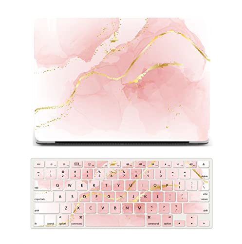 Laptop Case Compatible with MacBook 12 Inch 2017 2016 2015 Release Model A1534 with Retina Display, Plastic Hard Protective Shell Case Cover & Keyboard Cover Skin - Pink Marble