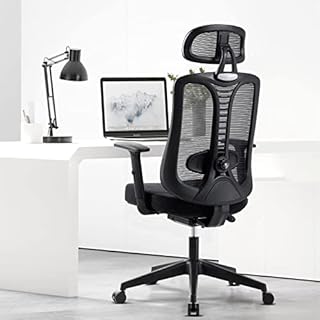 Magic Life Ergonomic Office Chair, 4 Gear Adjustable Home Desk Chair,Adjustable Lumbar Support with Thickened Cushion,3D Headrest & Comfortable Armrest Computer Chair