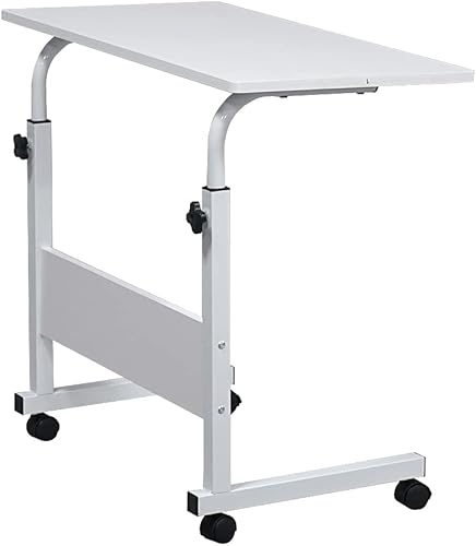 Miniatura 1 de Mesa auxiliar móvil ajustable con ruedas, mesa auxiliar para sofá con ruedas, mesa auxiliar de sofá en forma de C, mesa de mesa sobre la cama,