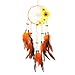 Olpchee Handmade Dream Catchers with Feathers Sunflower Wall Hanging Decoration Ornament Gift for Car, Balcony, Bedroom, Living Room Orange