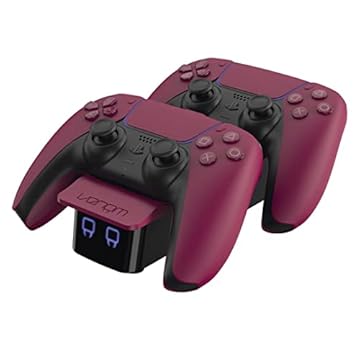 Venom Estação de ancoragem dupla para controle PS5 - vermelho cósmico (PS5)